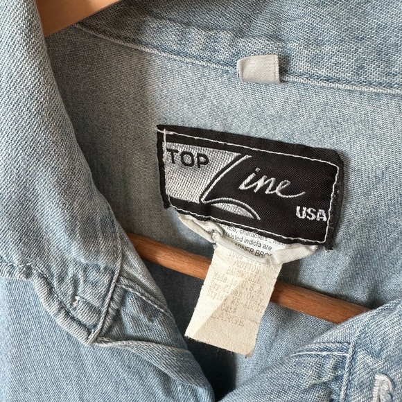 Vintage Looney Tunes Denim Shirt Men’s Large USA Made Warner Bros - Picture 2 of 8